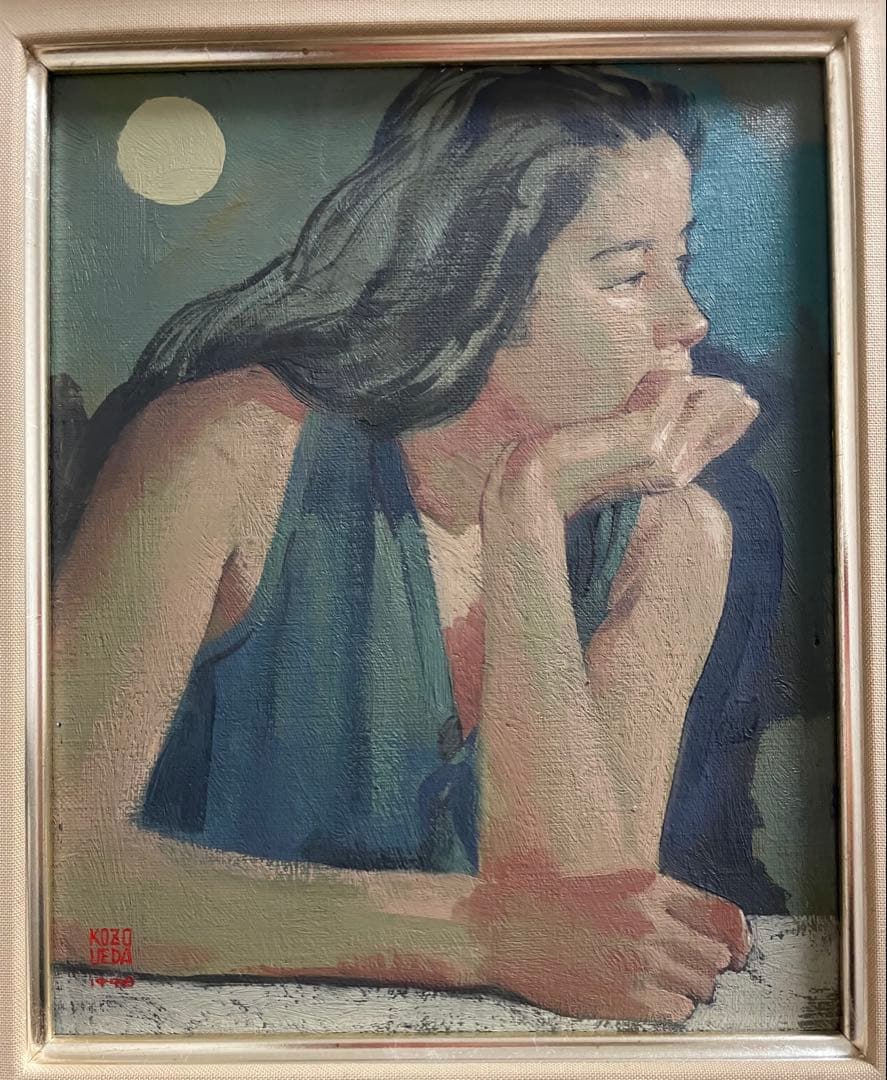 上田耕造 油彩 1998年作 F3 原画 真作保証 1点もの