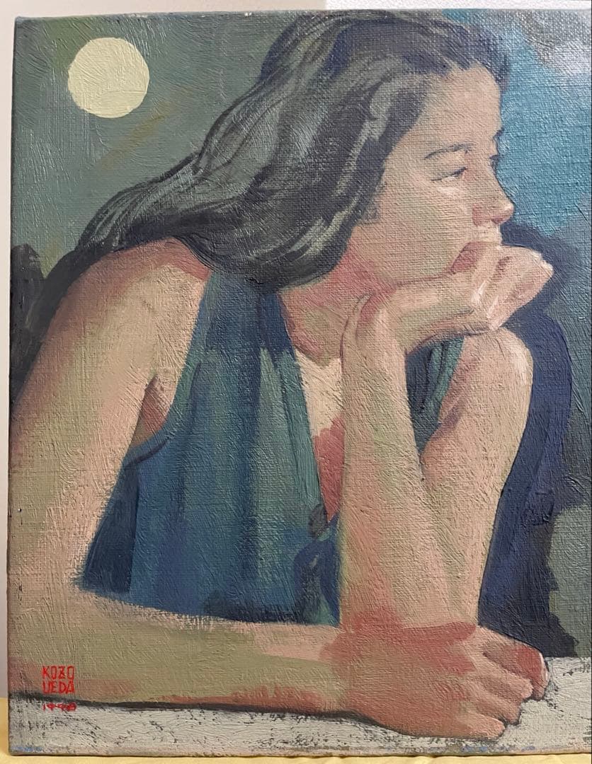 上田耕造 油彩 1998年作 F3 原画 真作保証 1点もの