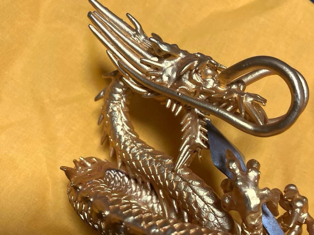 仏教美術　伝統工芸品　倶利伽羅大龍　不動明王　高岡銅器　共箱有　☆作者:須賀月芳