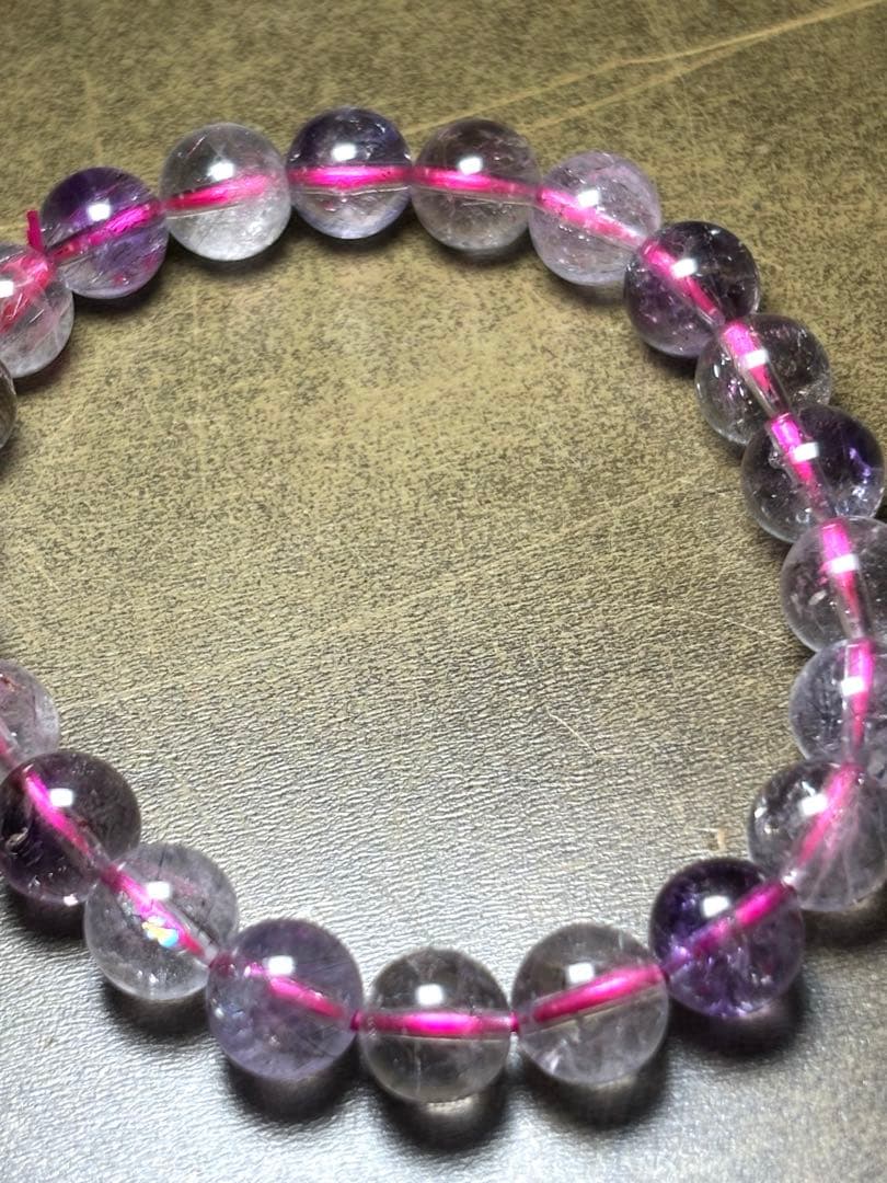 【極上】　スーパーセブンブレスレット（新品未使用）約8.5㎜　透明感抜群　内包物