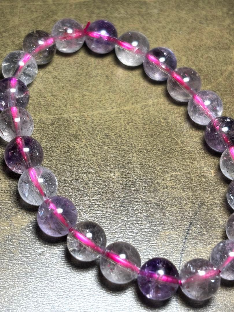 【極上】　スーパーセブンブレスレット（新品未使用）約8.5㎜　透明感抜群　内包物