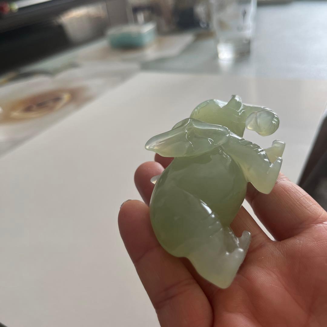 本翡翠 象 貴重 飾