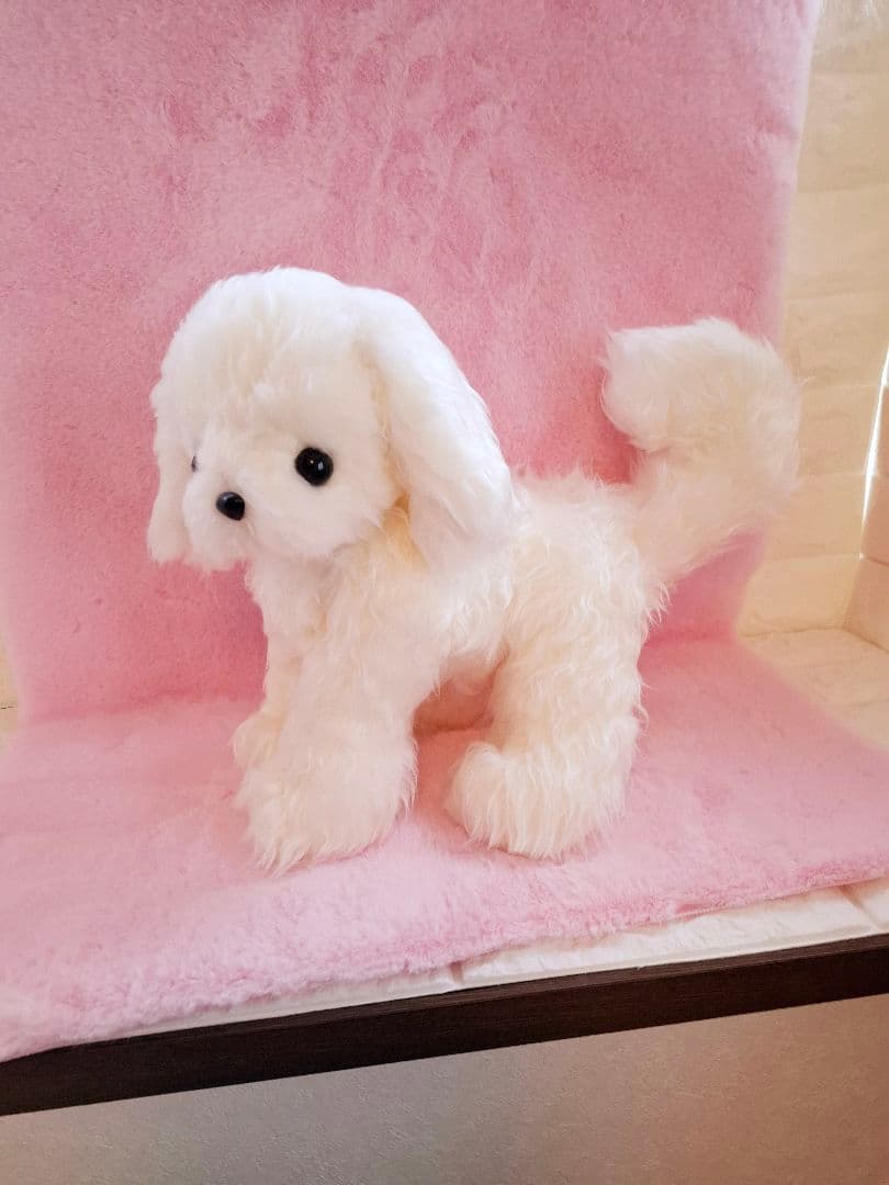 ぬいぐるみ、マルチーズ、犬ハンドメイド、リアルサイズ、オリジナル、トイスケルトン