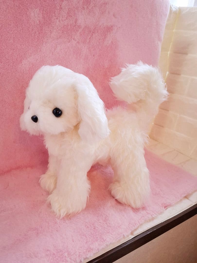 ぬいぐるみ、マルチーズ、犬ハンドメイド、リアルサイズ、オリジナル、トイスケルトン