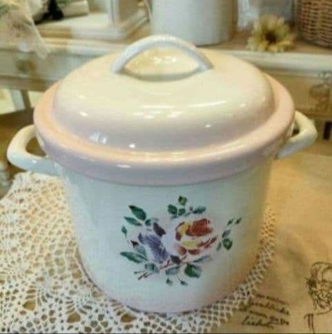 2444:イマン・マニー好き！新作ホーロー登場✨プリンセスローズ　ライス缶　新品