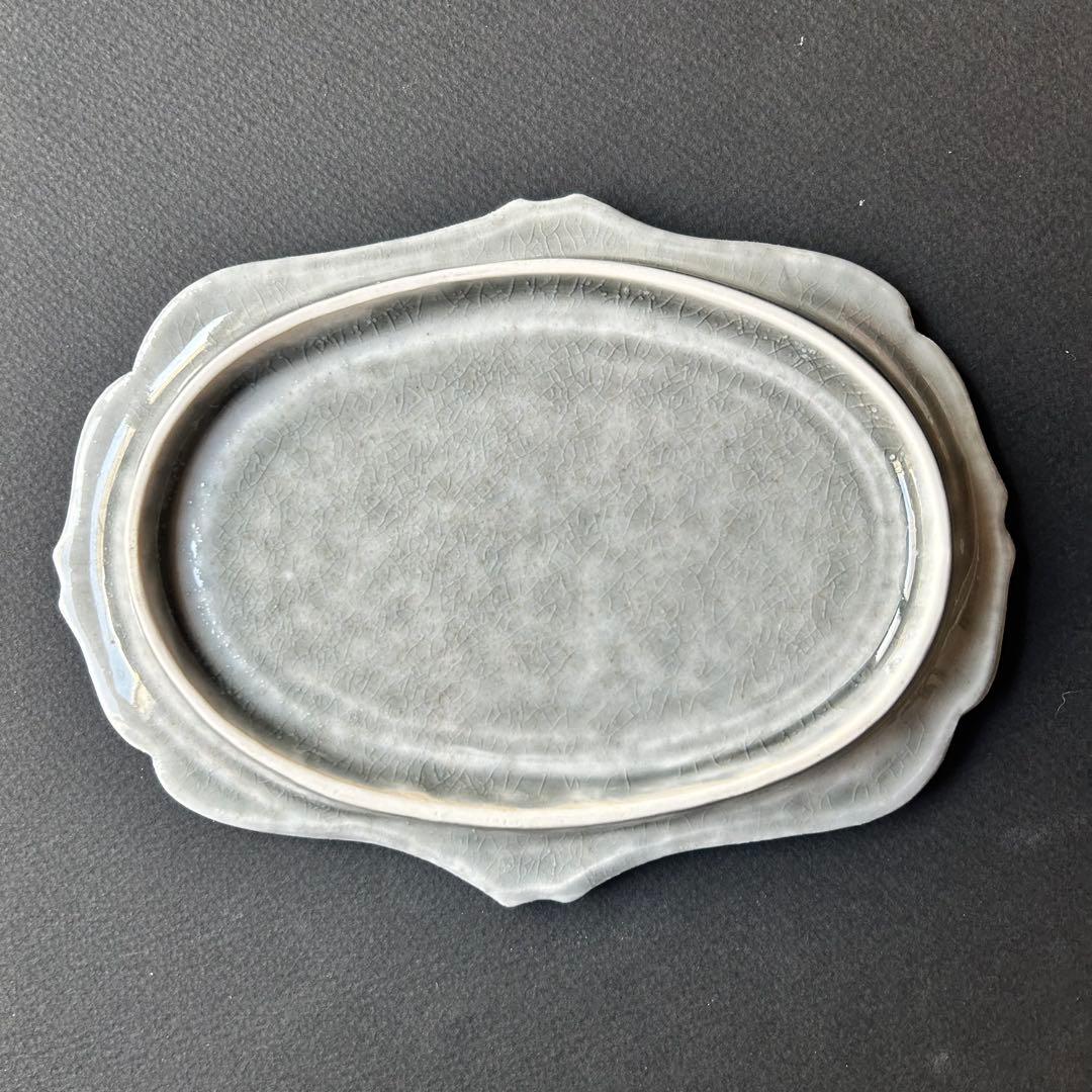 広瀬佳子洋皿Mグレー２点セット