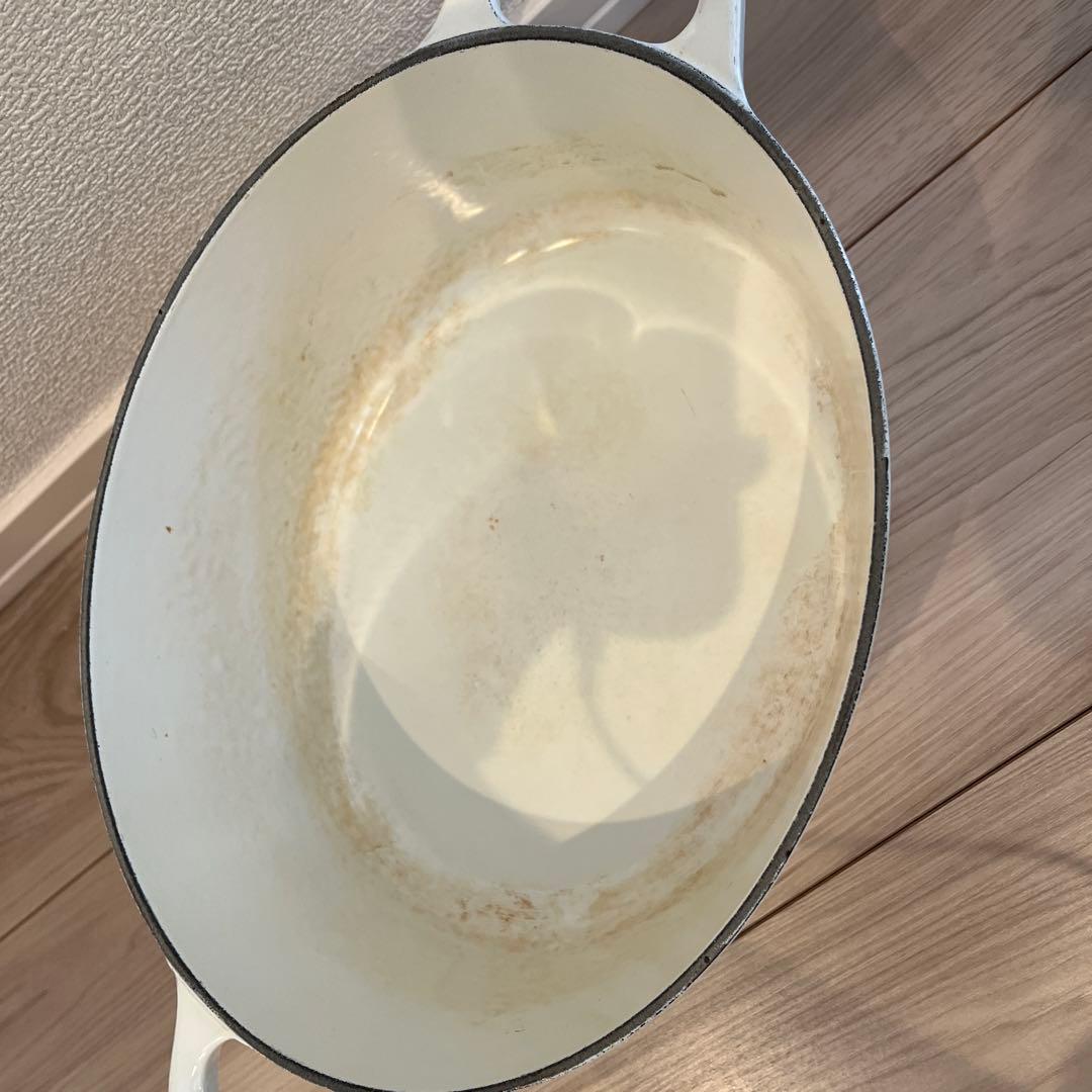 LE CREUSET 両手鍋 25cm ホワイト　フランス　ル・クルーゼ