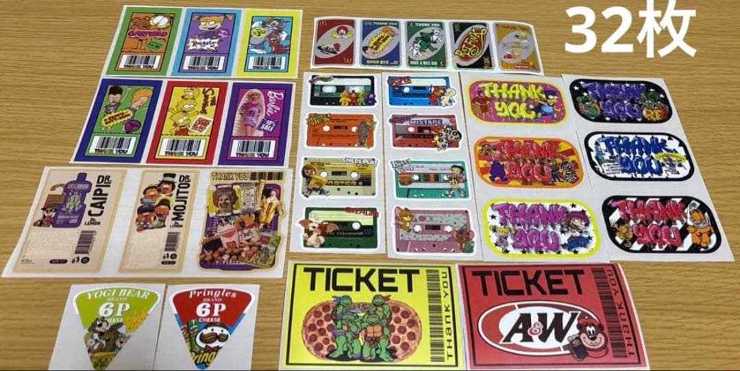 アメキャラ　ロールシール　切り売り300枚　詰め合わせパック　平袋&ジップ付き