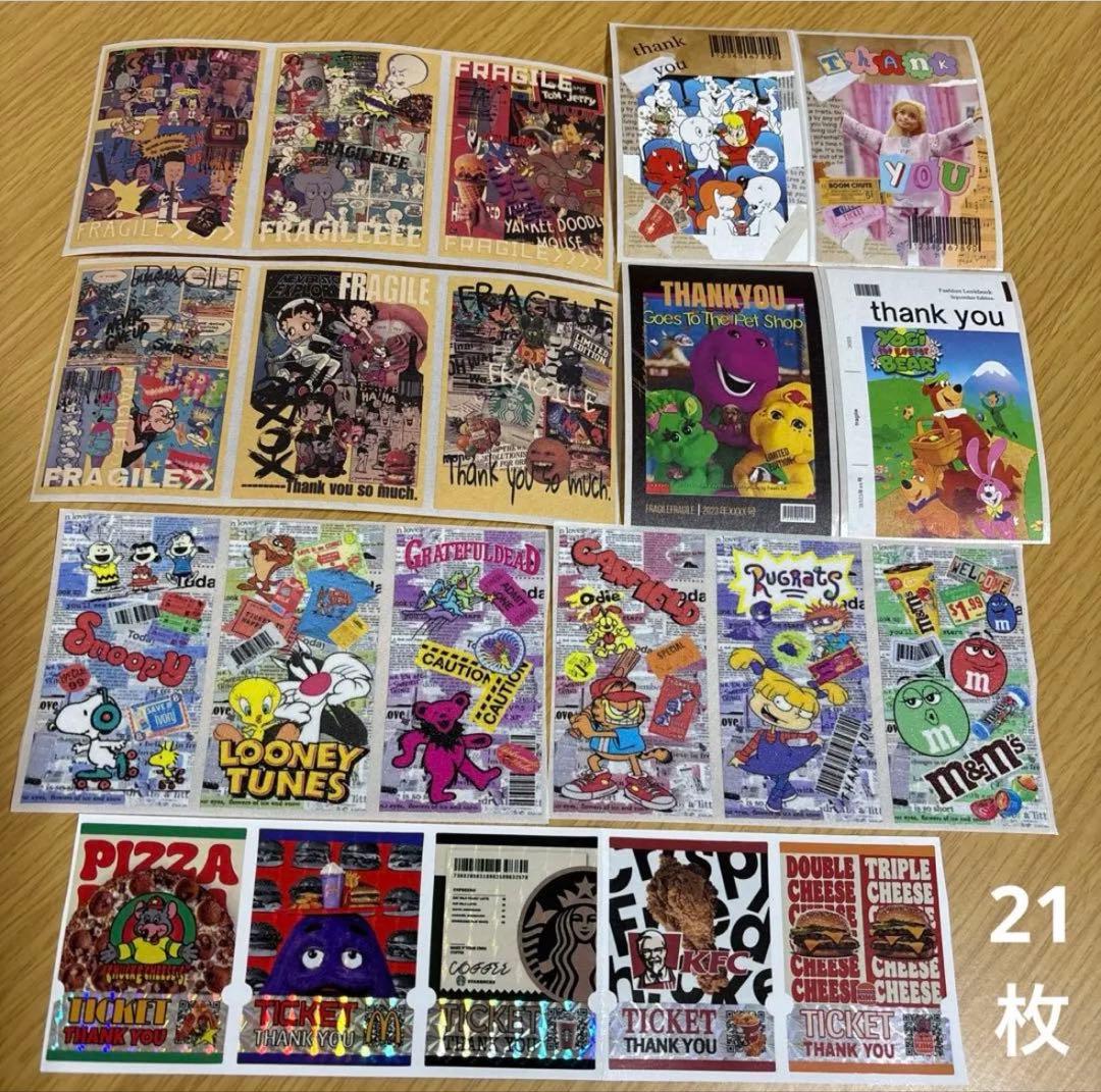 アメキャラ　ロールシール　切り売り300枚　詰め合わせパック　平袋&ジップ付き