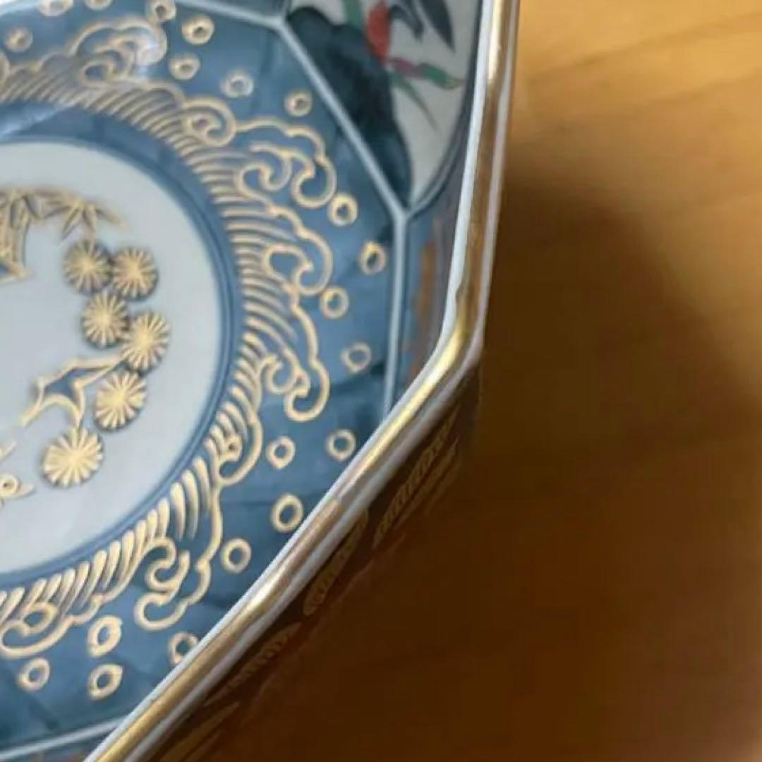 有田焼　林九郎窯　内外椿花紋　十方剣先鉢　金彩　鉢