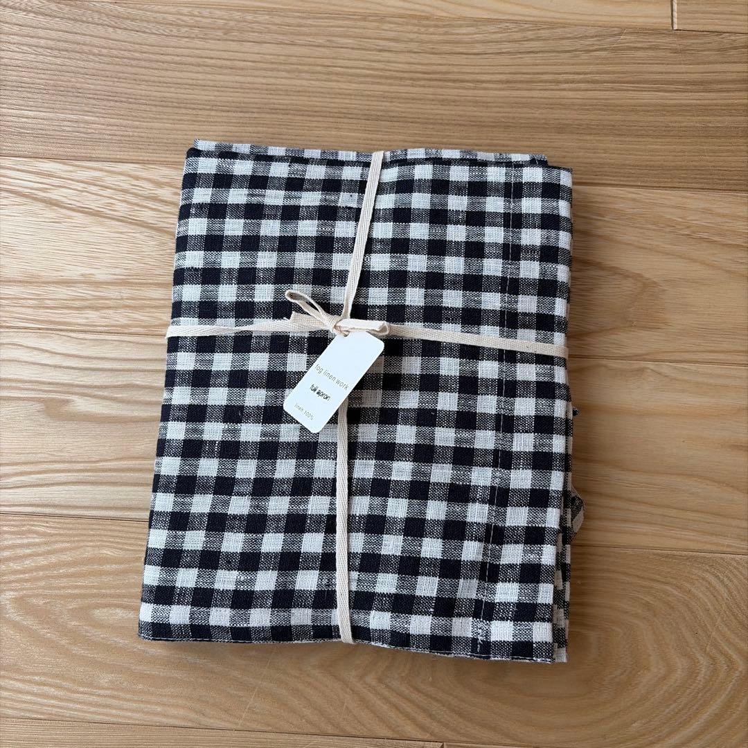 新品未使用　fog linen work リネンチェックフルエプロン