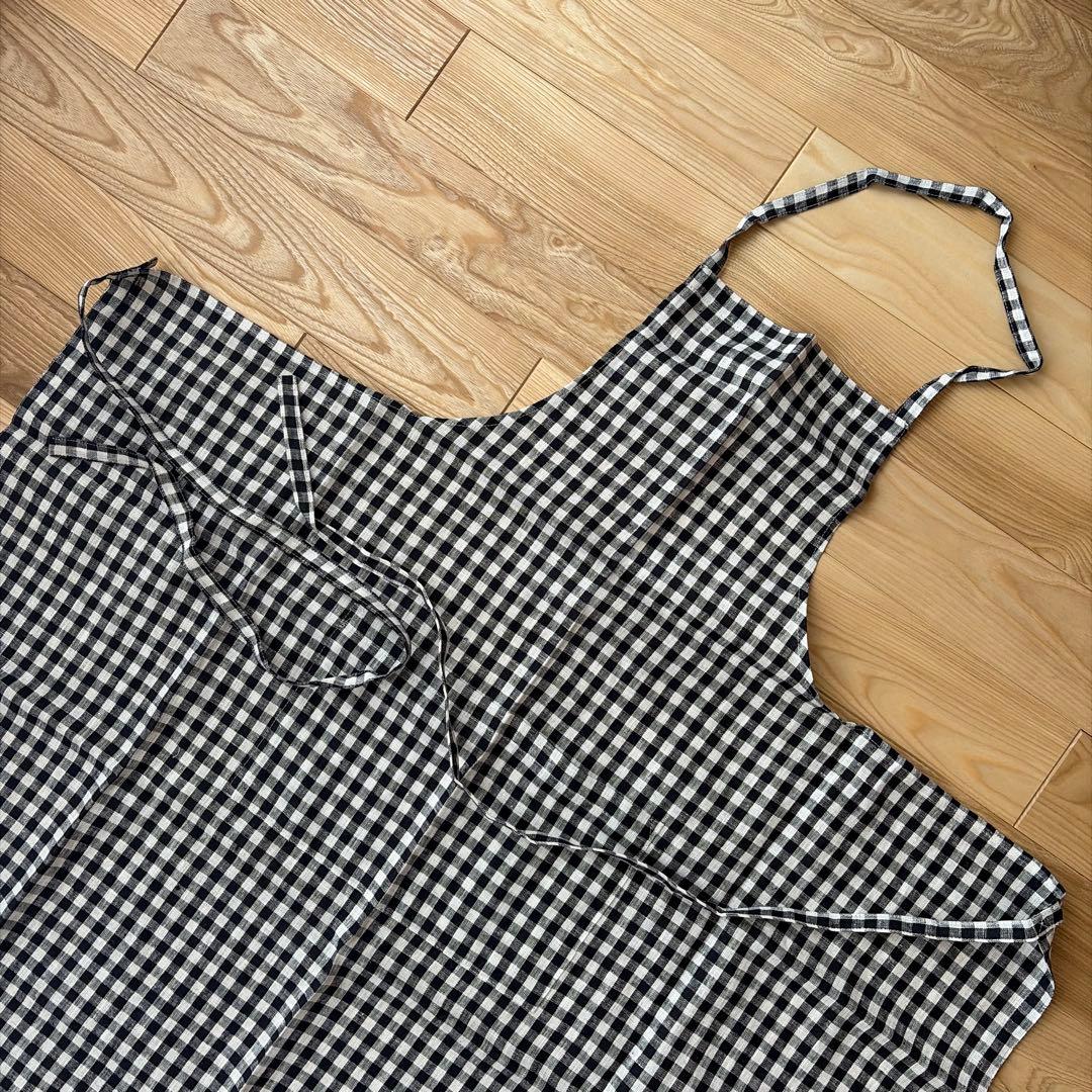 新品未使用　fog linen work リネンチェックフルエプロン