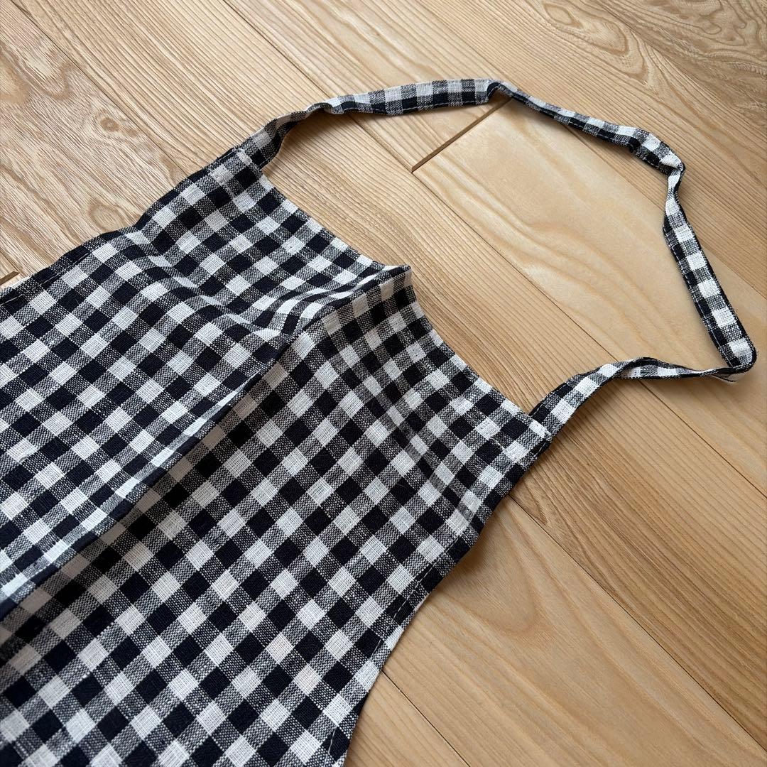 新品未使用　fog linen work リネンチェックフルエプロン