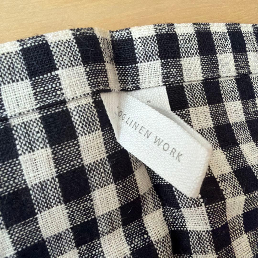 新品未使用　fog linen work リネンチェックフルエプロン