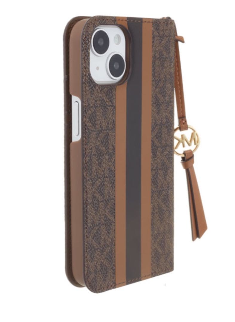 【新品】マイケルコース　ストライプ iPhone14 ケース タッセル　②