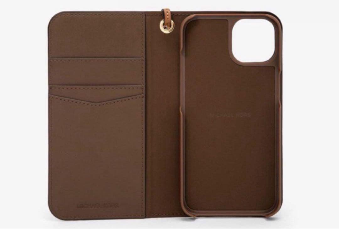 【新品】マイケルコース　ストライプ iPhone14 ケース タッセル　②