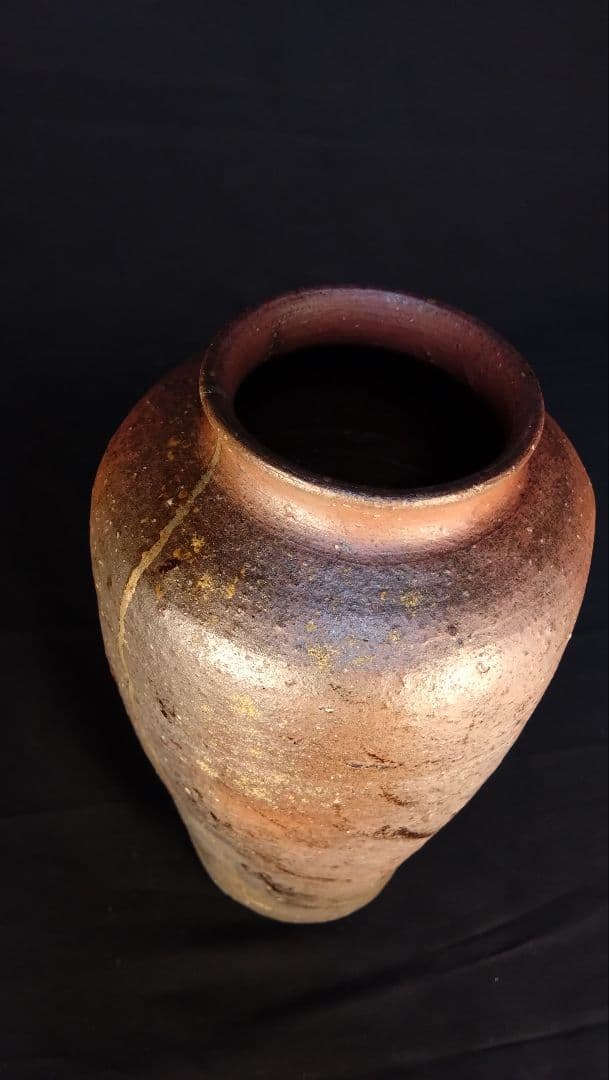 備前焼 南蛮手花生 古備前 錫繕い 漆繕い 古美術 桃山 江戸 花器 壷