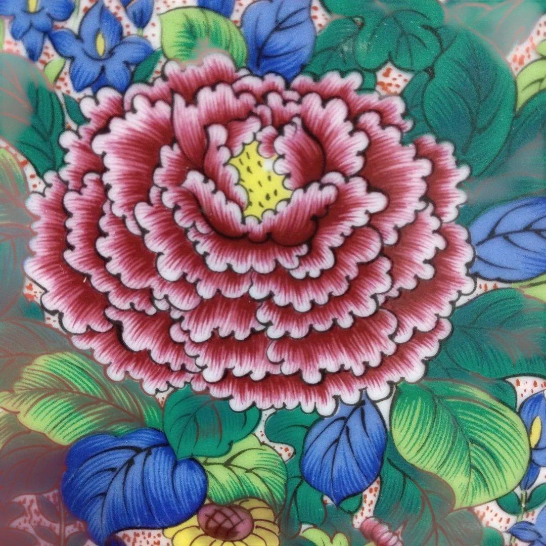 九谷焼　正峰窯　八角皿　色絵　飾り皿　隅切り長角皿　青粒鉄仙　金彩　大皿