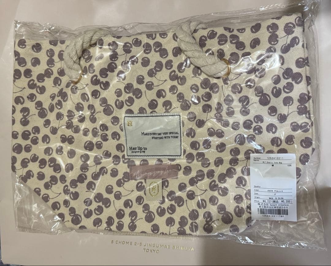 herlipto Cherry Tote Bag 2025 チェリー　トート