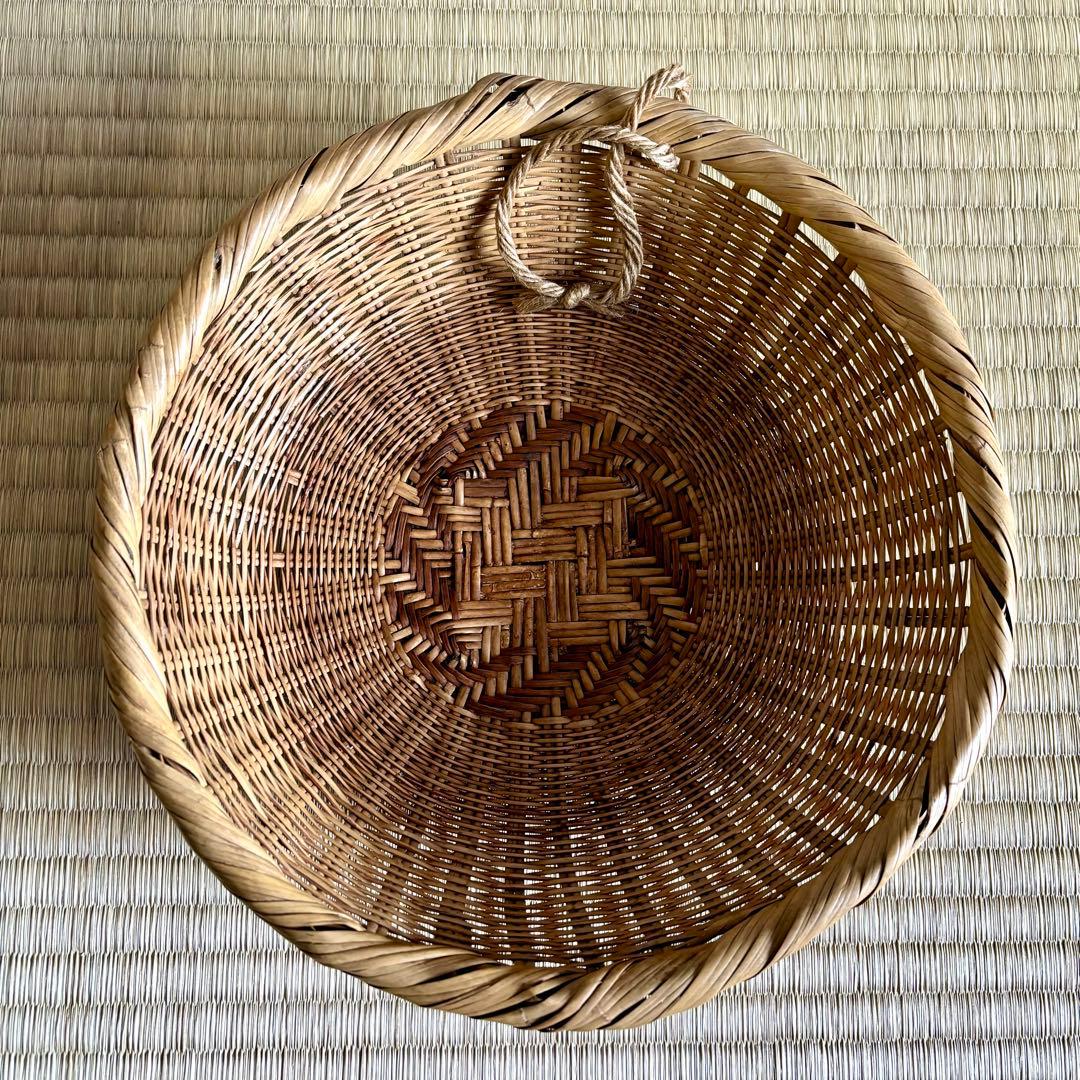 古い　ざる　竹ざる　古民具　古道具　民芸　古民芸　暮らし　インテリア　レトロ