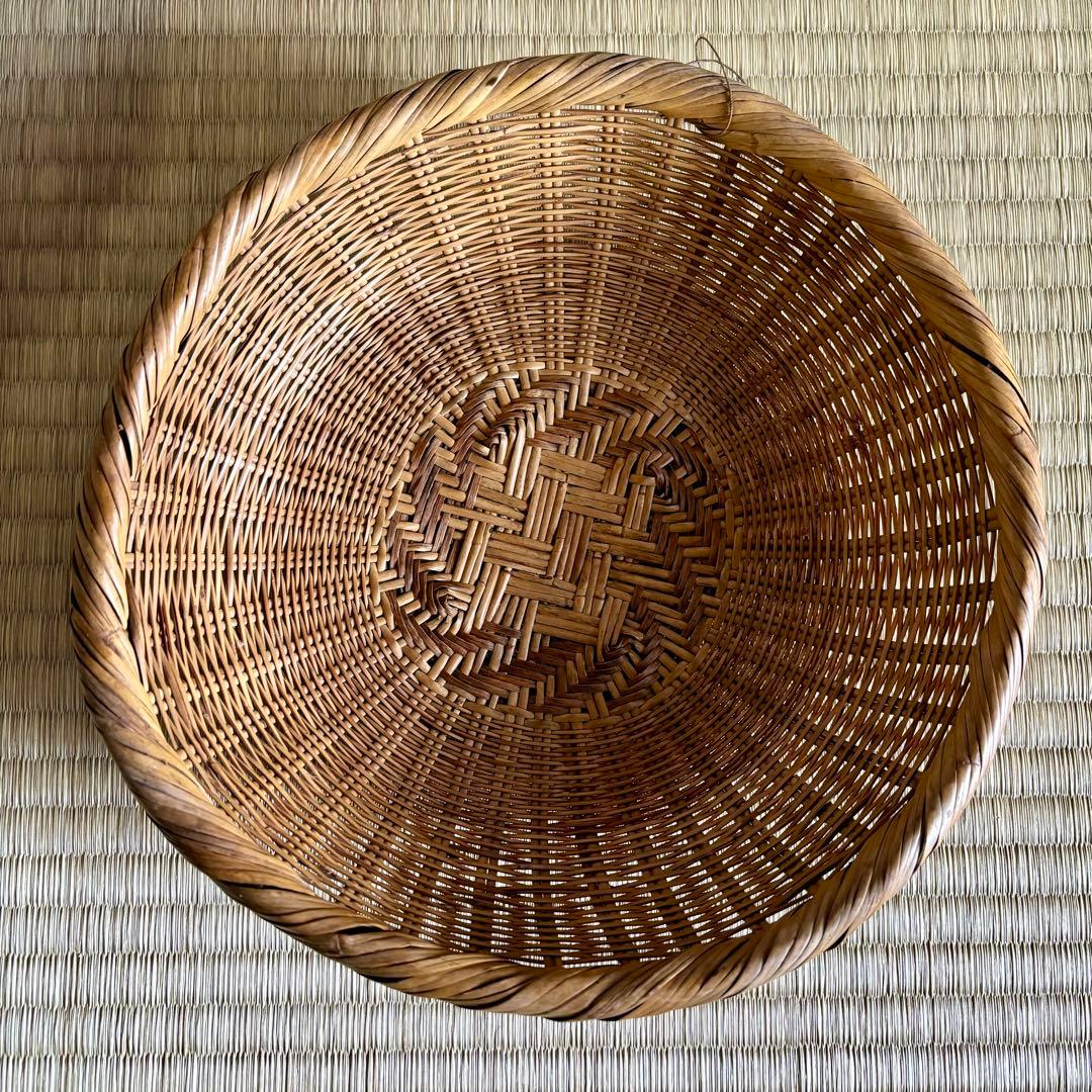 古い　ざる　竹ざる　古民具　古道具　民芸　古民芸　暮らし　インテリア　レトロ