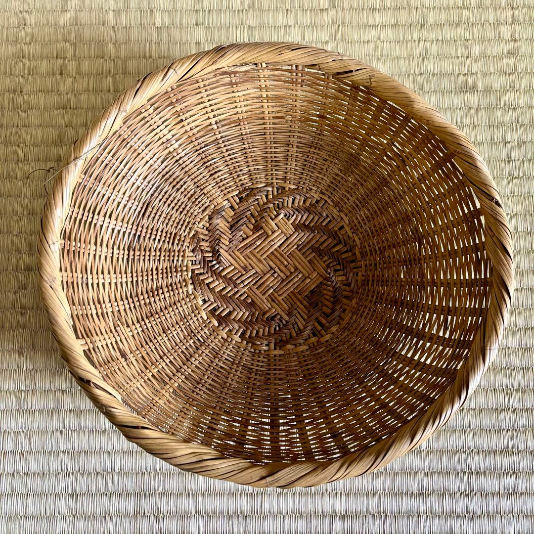 古い　ざる　竹ざる　古民具　古道具　民芸　古民芸　暮らし　インテリア　レトロ