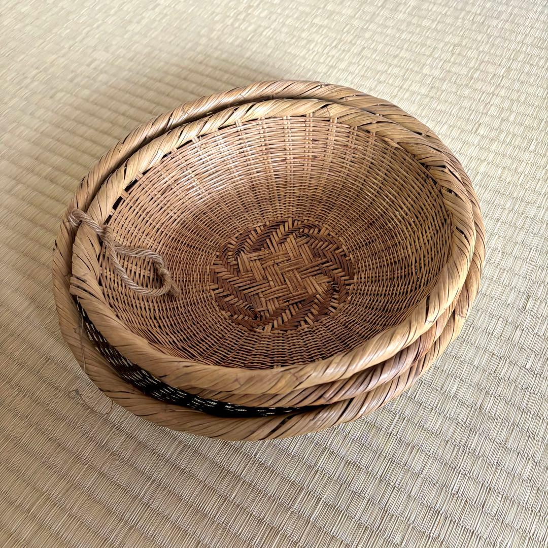 古い　ざる　竹ざる　古民具　古道具　民芸　古民芸　暮らし　インテリア　レトロ