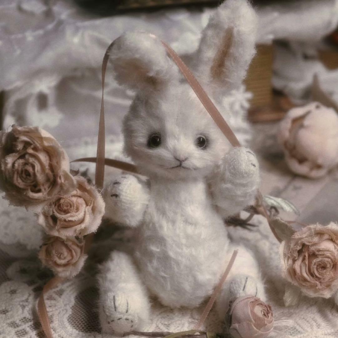 寂星の旅兎 テディバニー アーティストベア 海外作家様 ぬいぐるみ 置物