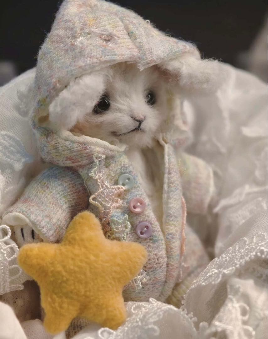 寂星の旅兎 テディバニー アーティストベア 海外作家様 ぬいぐるみ 置物