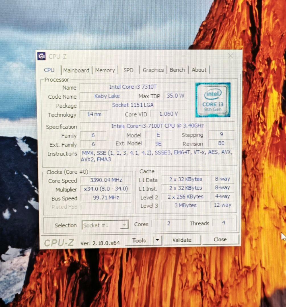 ミニPC HP EliteDesk 800 G3 i3/Ddr4 8GB/Ssd120