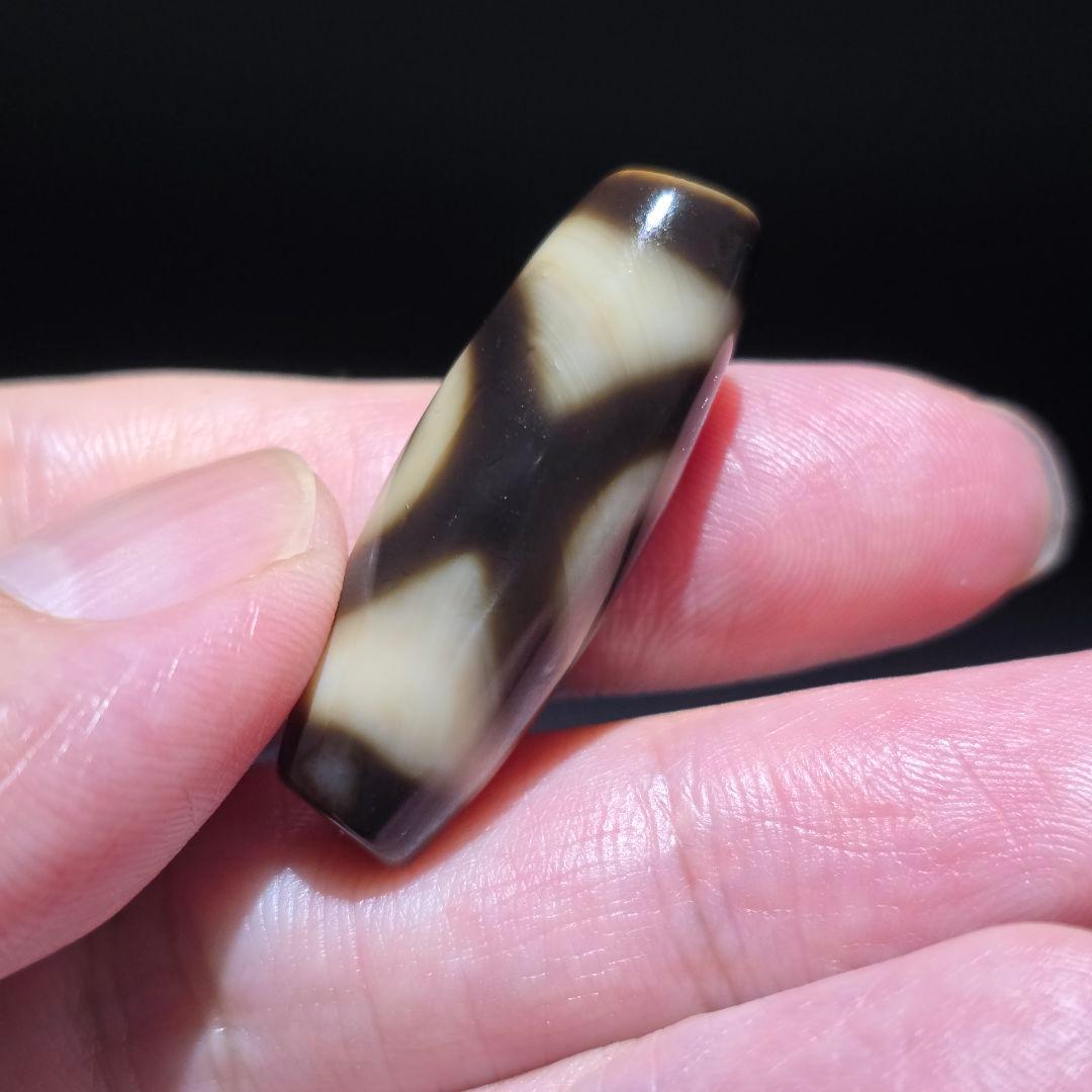 1 老礦天珠　二眼天珠　天珠　天然石　風水　御守り　ブレスレット　ネックレス