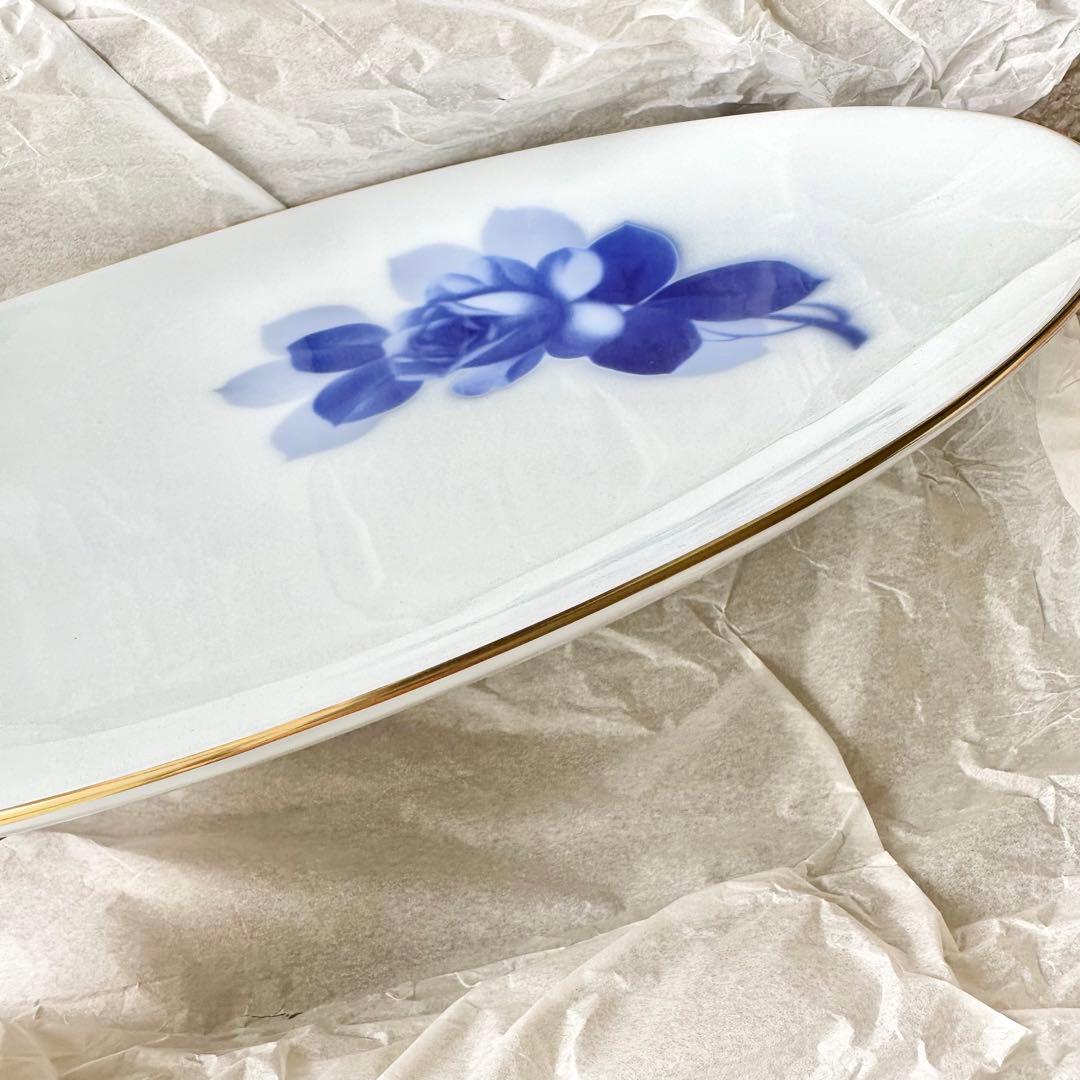 【新品未使用】大倉陶園 OKURA 皿 ブルーローズ 35cm 皇室御用達
