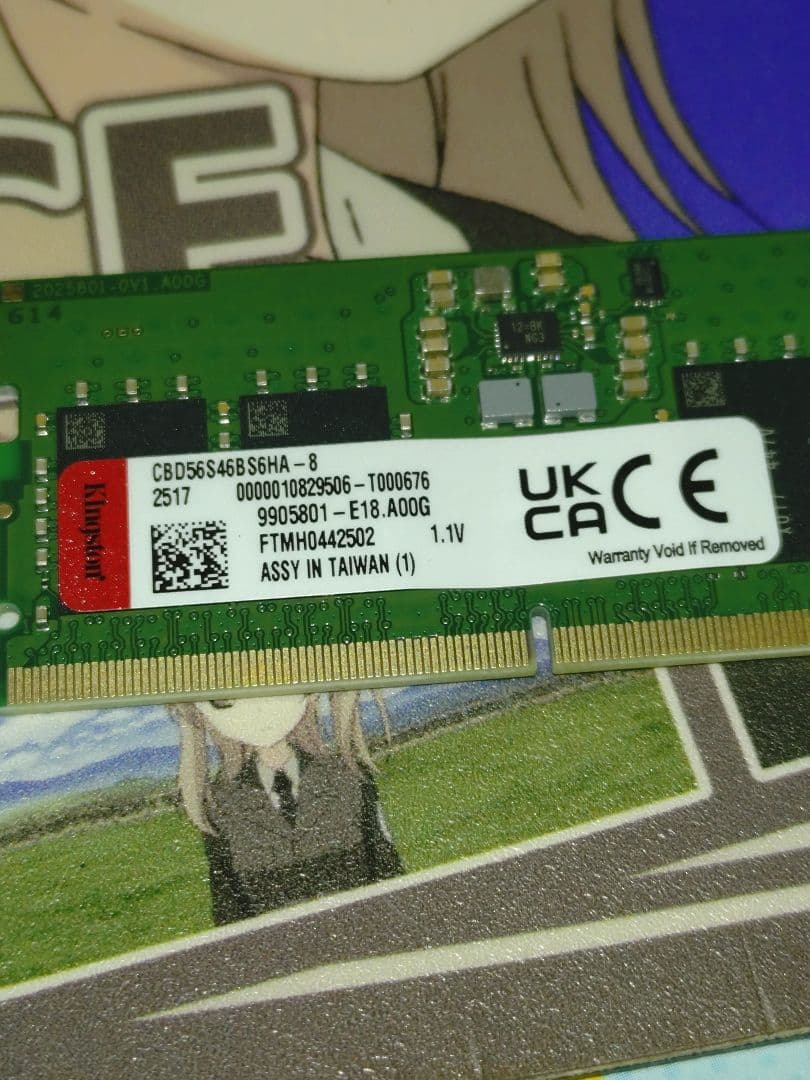 Kingston製 DDR5-5600 8GB×2 ノートpc用メモリ