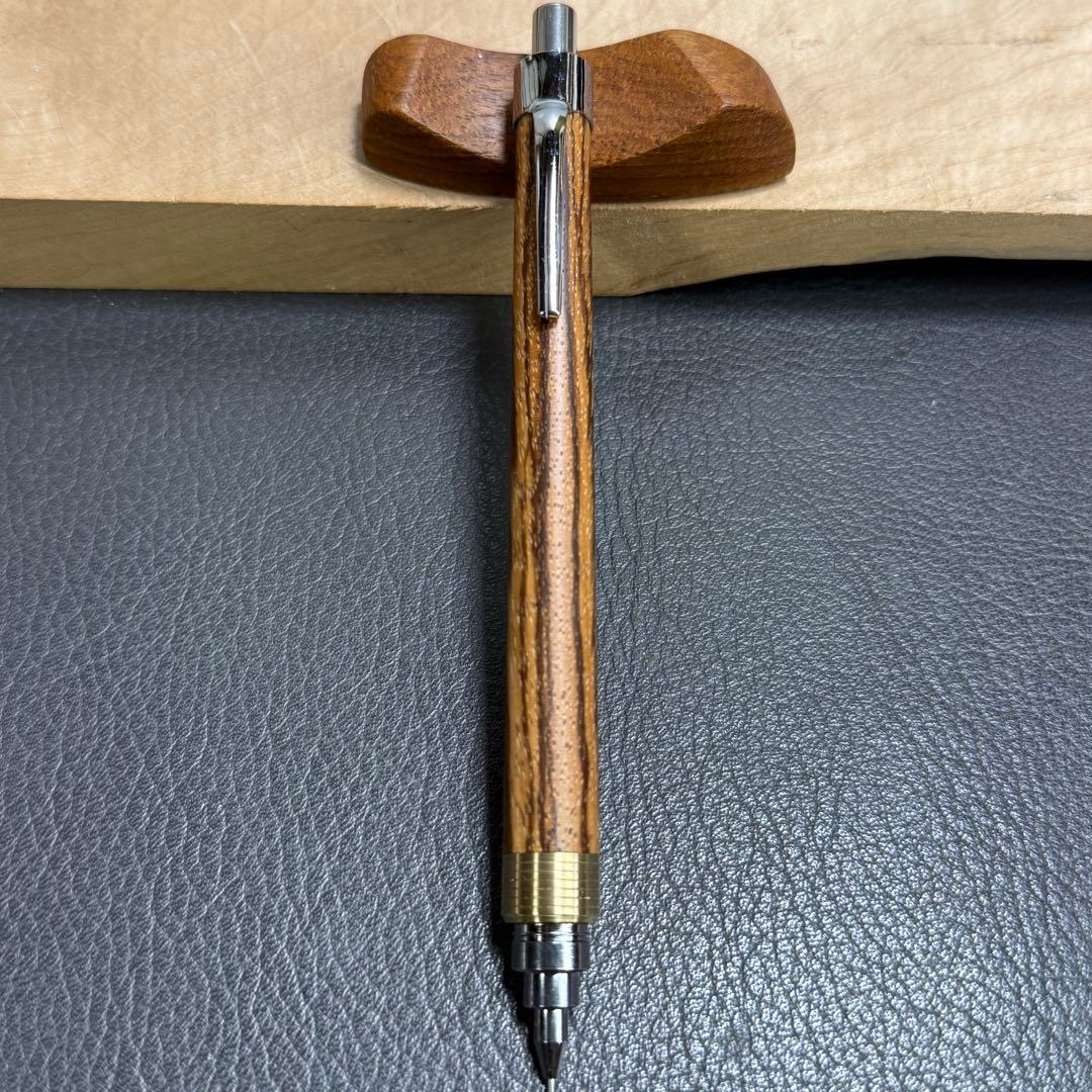 198ゼブラウッド　木製シャーペン　超低重心　溝付き　真鍮