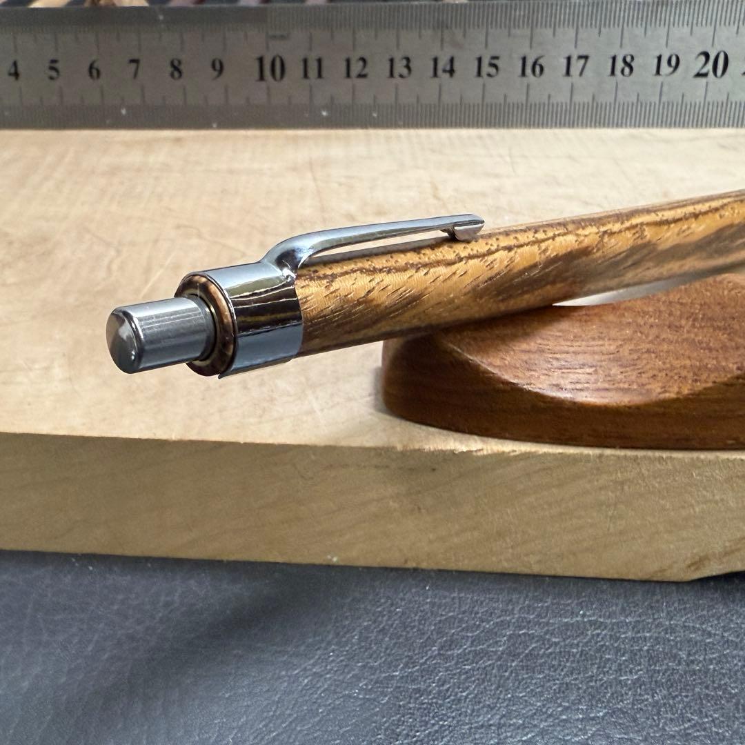 198ゼブラウッド　木製シャーペン　超低重心　溝付き　真鍮