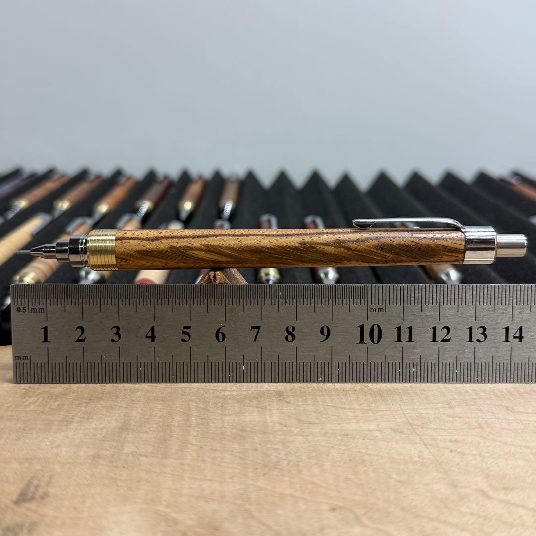 198ゼブラウッド　木製シャーペン　超低重心　溝付き　真鍮