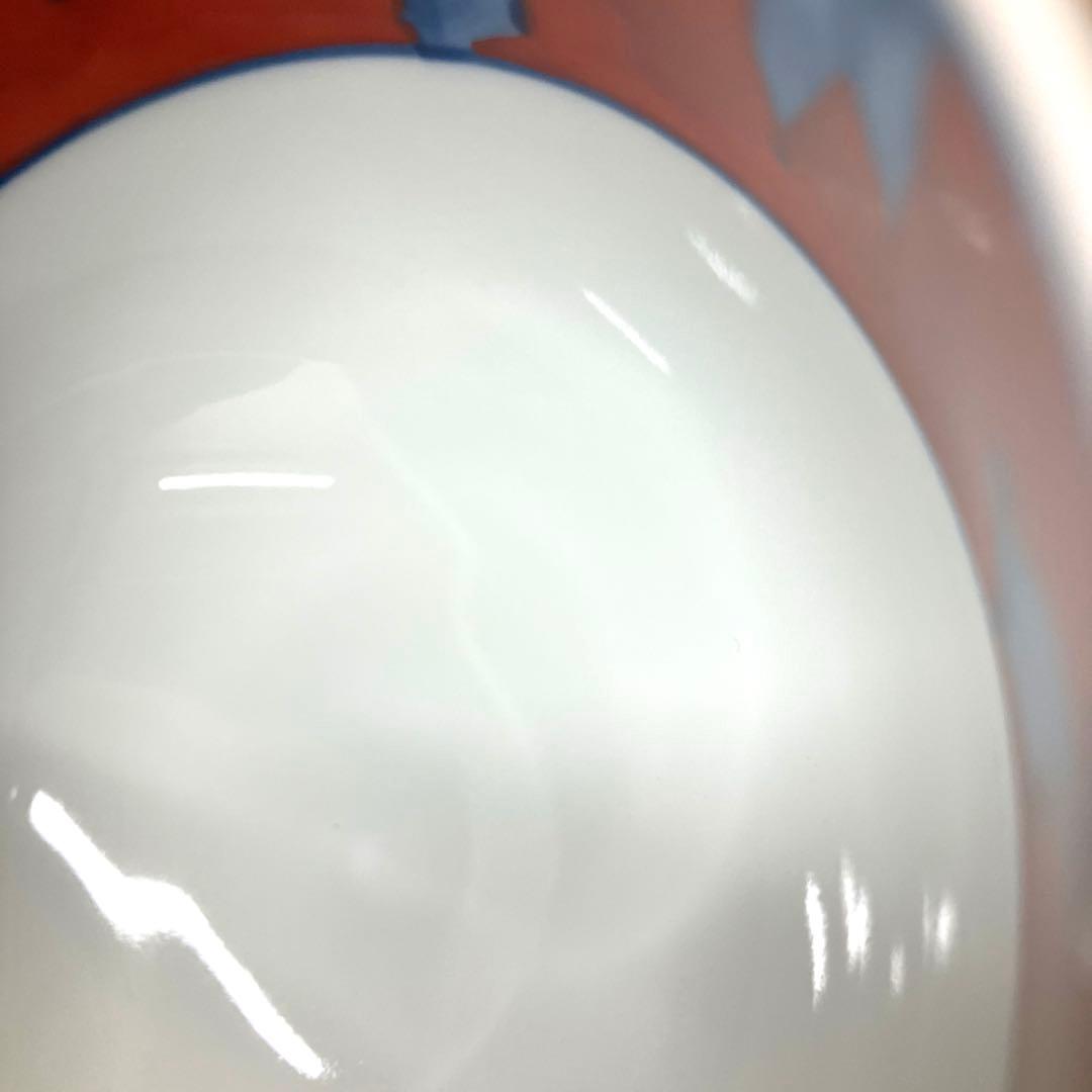 E89 【未使用】 源右衛門 赤濃牡丹絵 茶碗　飯碗