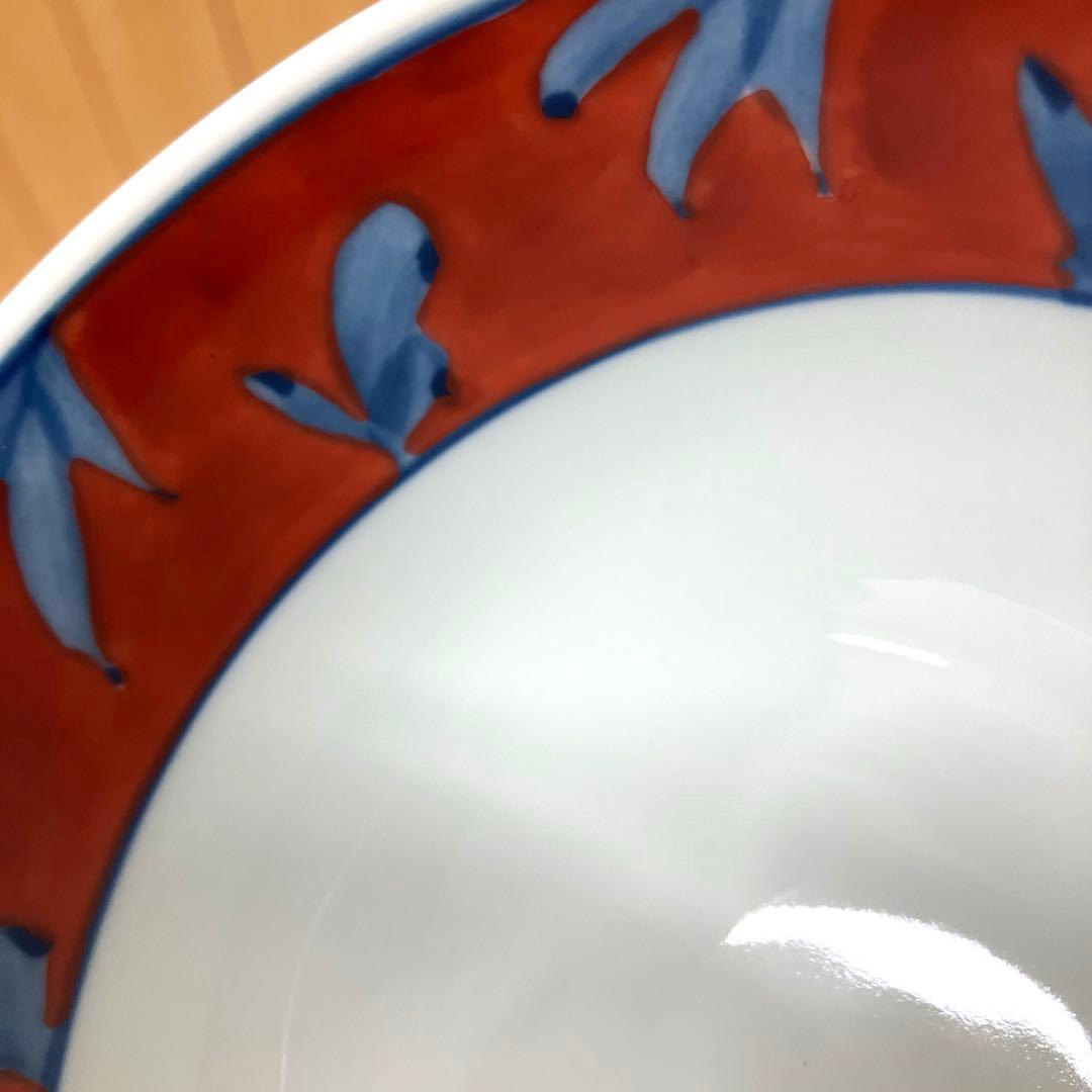 E89 【未使用】 源右衛門 赤濃牡丹絵 茶碗　飯碗