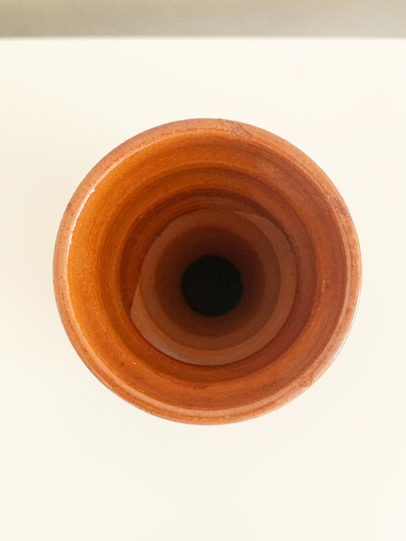 スペイン製アートポタリー／フラワーベース／ビンテージ／ミッドセンチュリー