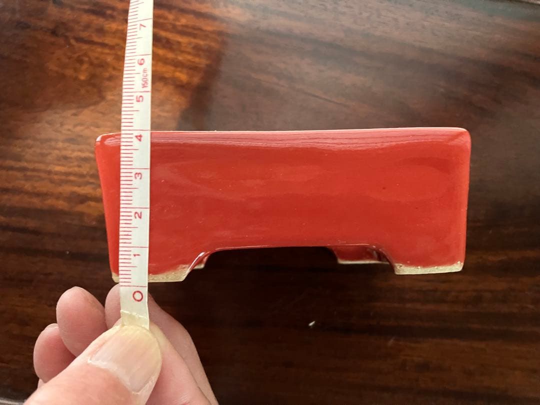 盆栽鉢　総手造　朱色