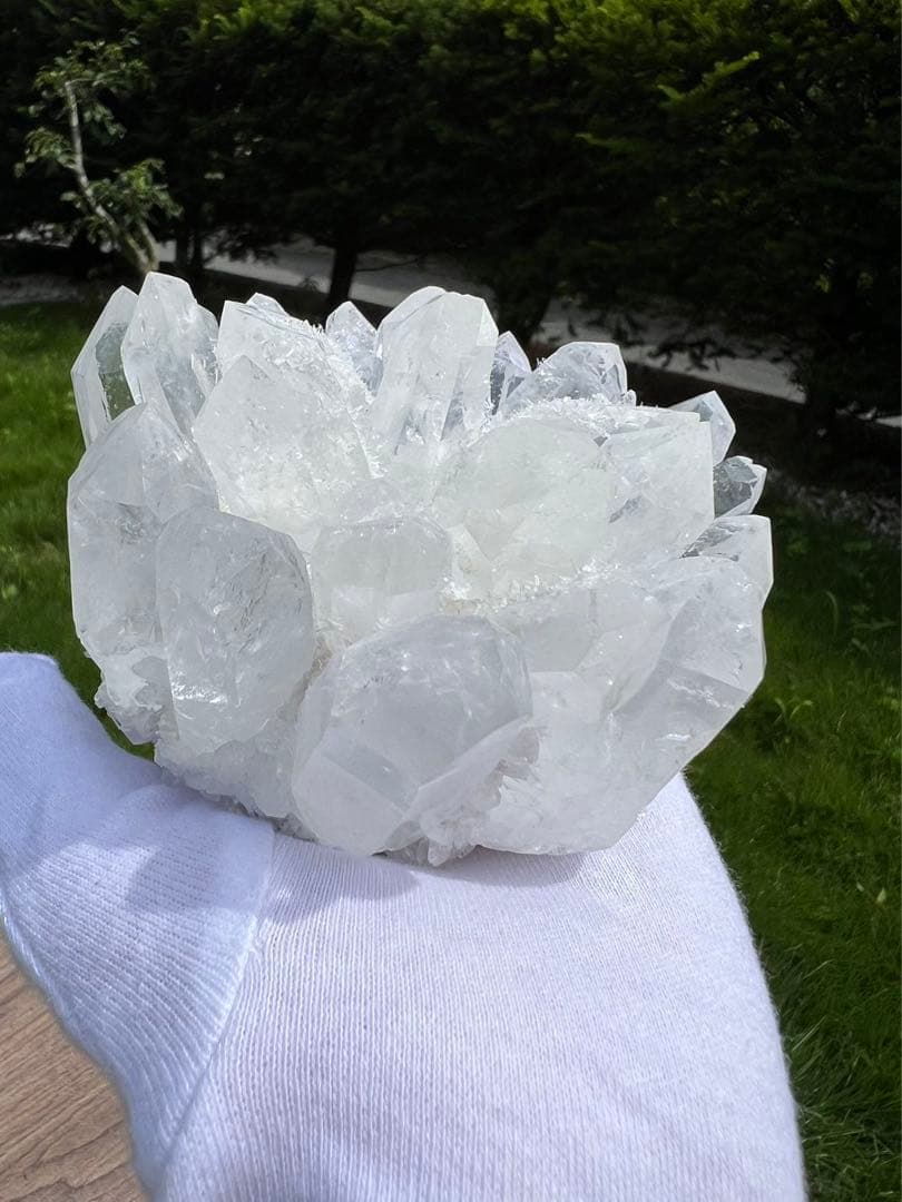 A48 アメジストハート型クラスター　水晶クラスター　4点セット　天然石