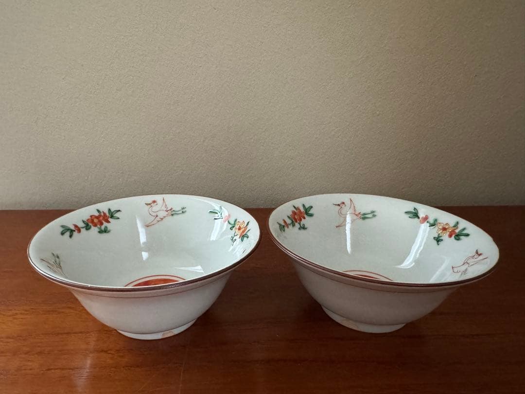 工房あめつち 小鉢 2個セット 鶴 花 福