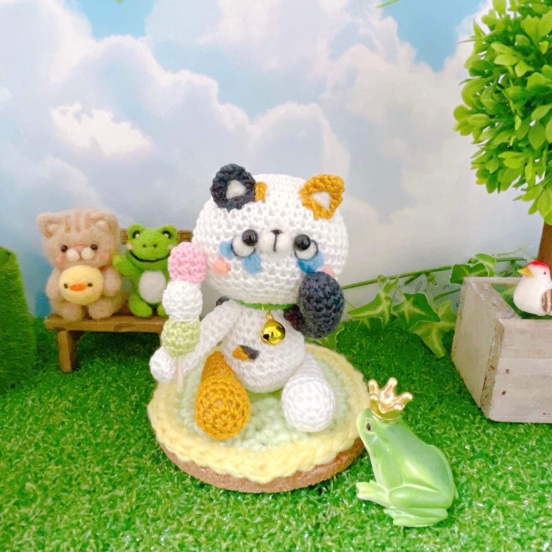 あみぐるみ　三毛猫ちゃん　コロコロおチビ　ストラップ　他２点