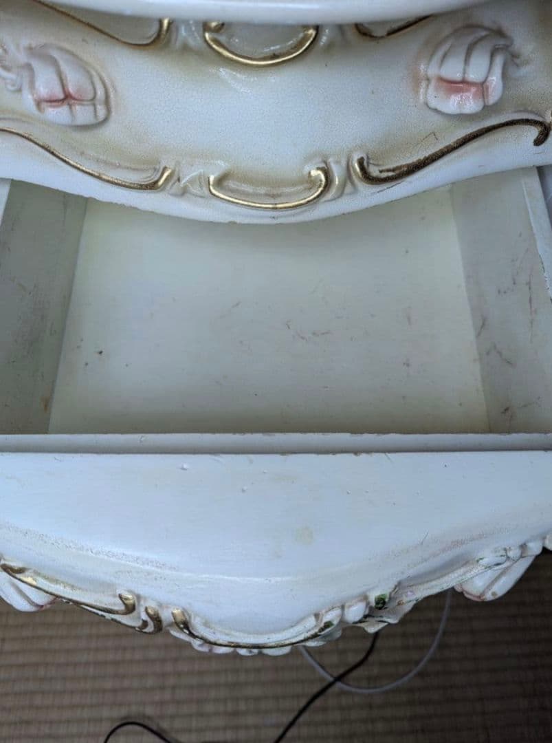 ロココ調 ドレッサー 豪華 姫系 椅子つき アンティーク 鏡台 ミラーなし