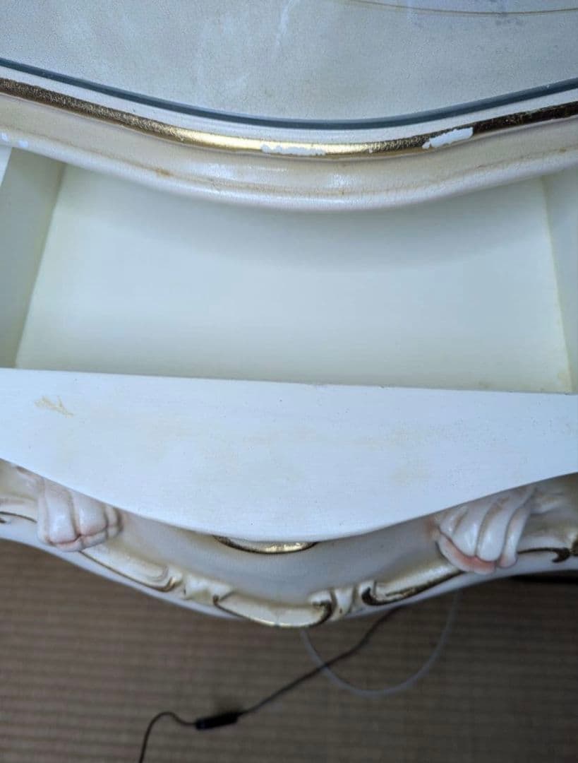 ロココ調 ドレッサー 豪華 姫系 椅子つき アンティーク 鏡台 ミラーなし