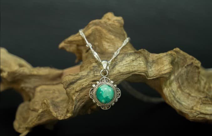 【高級】天然ターコイズ シルバー925 ネックレス インディアンジュエリー