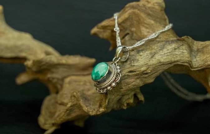 【高級】天然ターコイズ シルバー925 ネックレス インディアンジュエリー