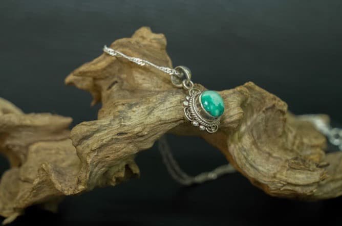 【高級】天然ターコイズ シルバー925 ネックレス インディアンジュエリー