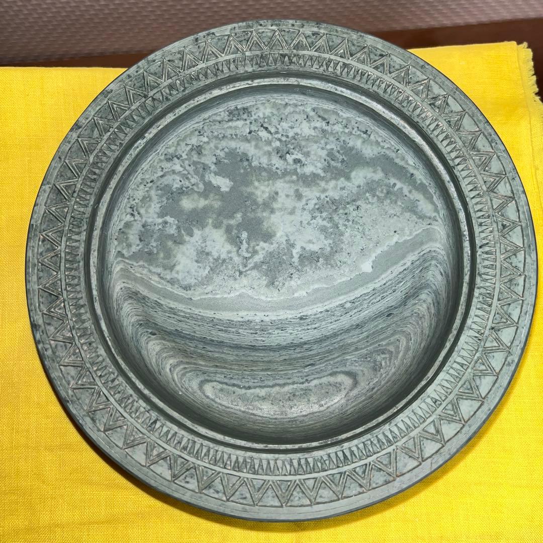 ⭕️楽渓硯　製硯者不特定　雨端古鏡紋硯　雨宮静軒の同一作品が別掲示　超絶技巧　蓋付