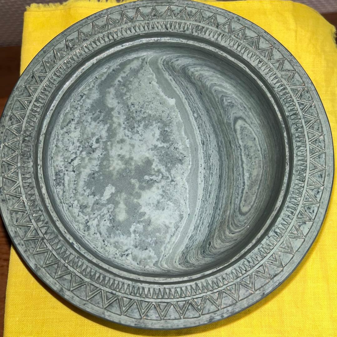 ⭕️楽渓硯　製硯者不特定　雨端古鏡紋硯　雨宮静軒の同一作品が別掲示　超絶技巧　蓋付